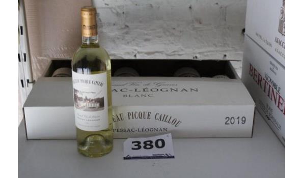 12 flessen à 75cl witte wijn Chateau Picque Caillou, Pessac-Léognan, 2019